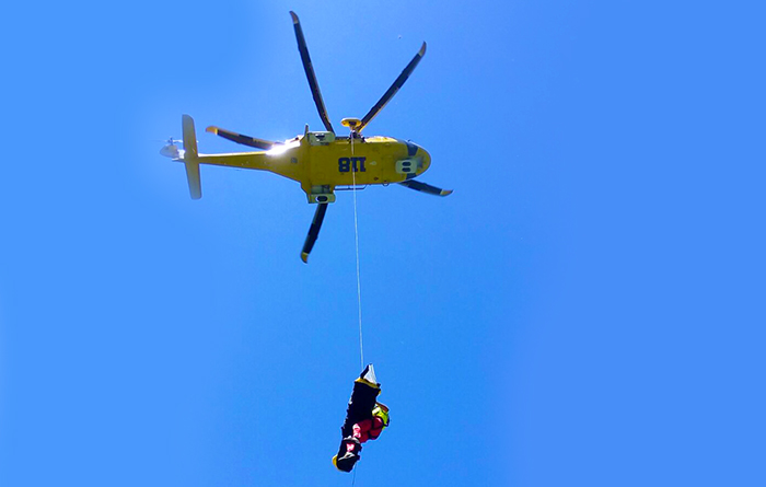 elicottero 118 recupero verricello