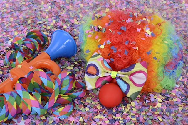 carnevale parrucca coriandoli
